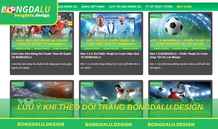 Những điều cần lưu ý khi sử dụng trang BONGDALU